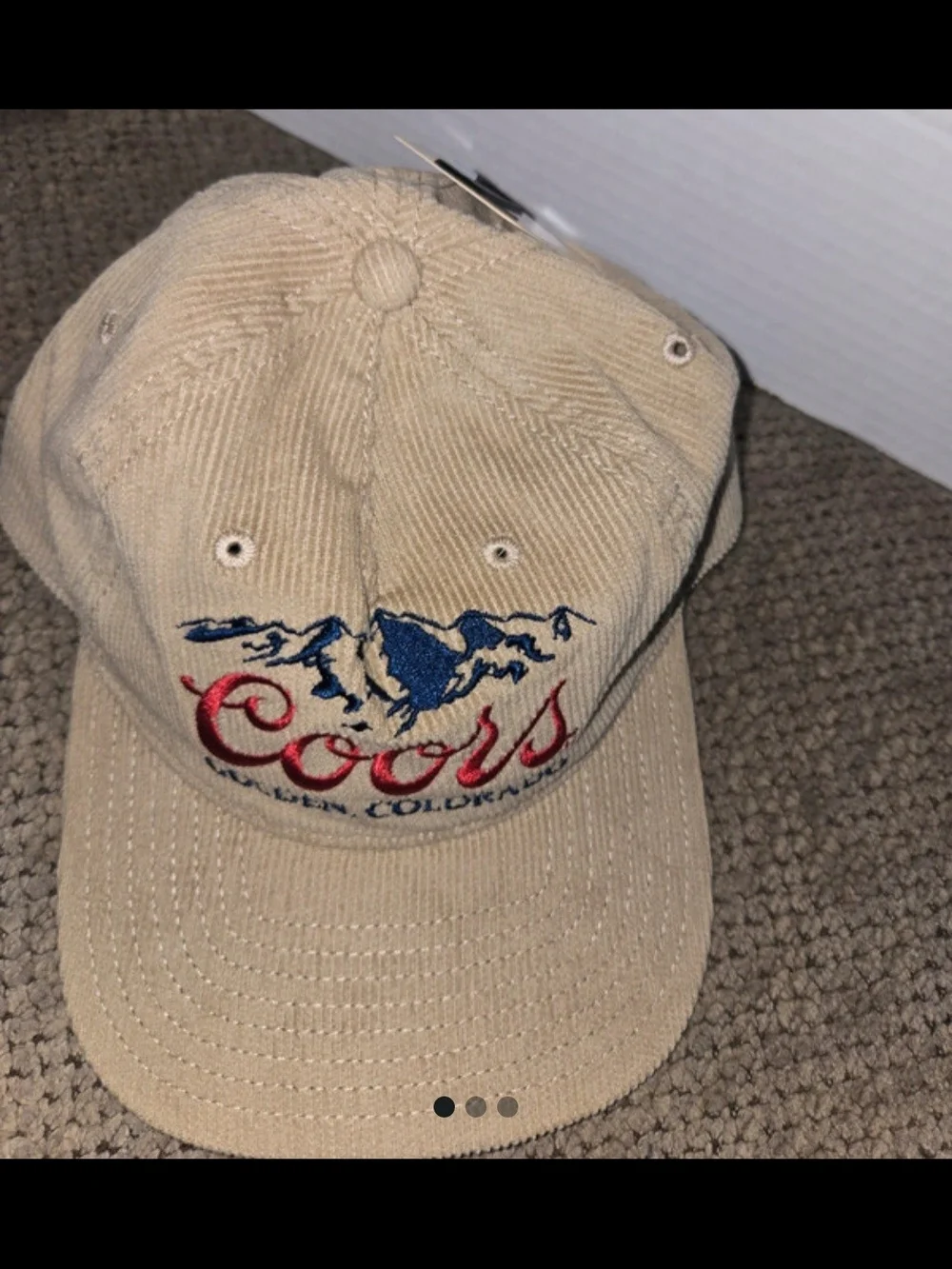 Coors Embroidered Corduroy Baseball Cap Tan Coors Corduroy SnapBack Hat Cap Nwt